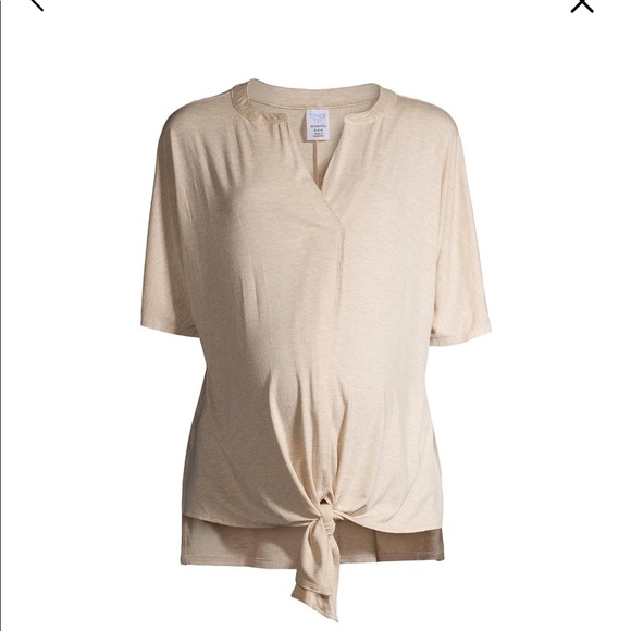 Maternity Dolman Sleeve Tie-Front Top - Picture 5 of 6